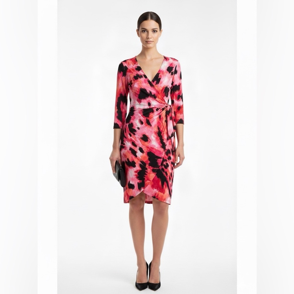 Cache Y2K  Pink and Black Wrap Dress